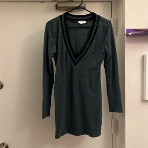 Lovers and friends green v neck sporty long sleeve dress size M
